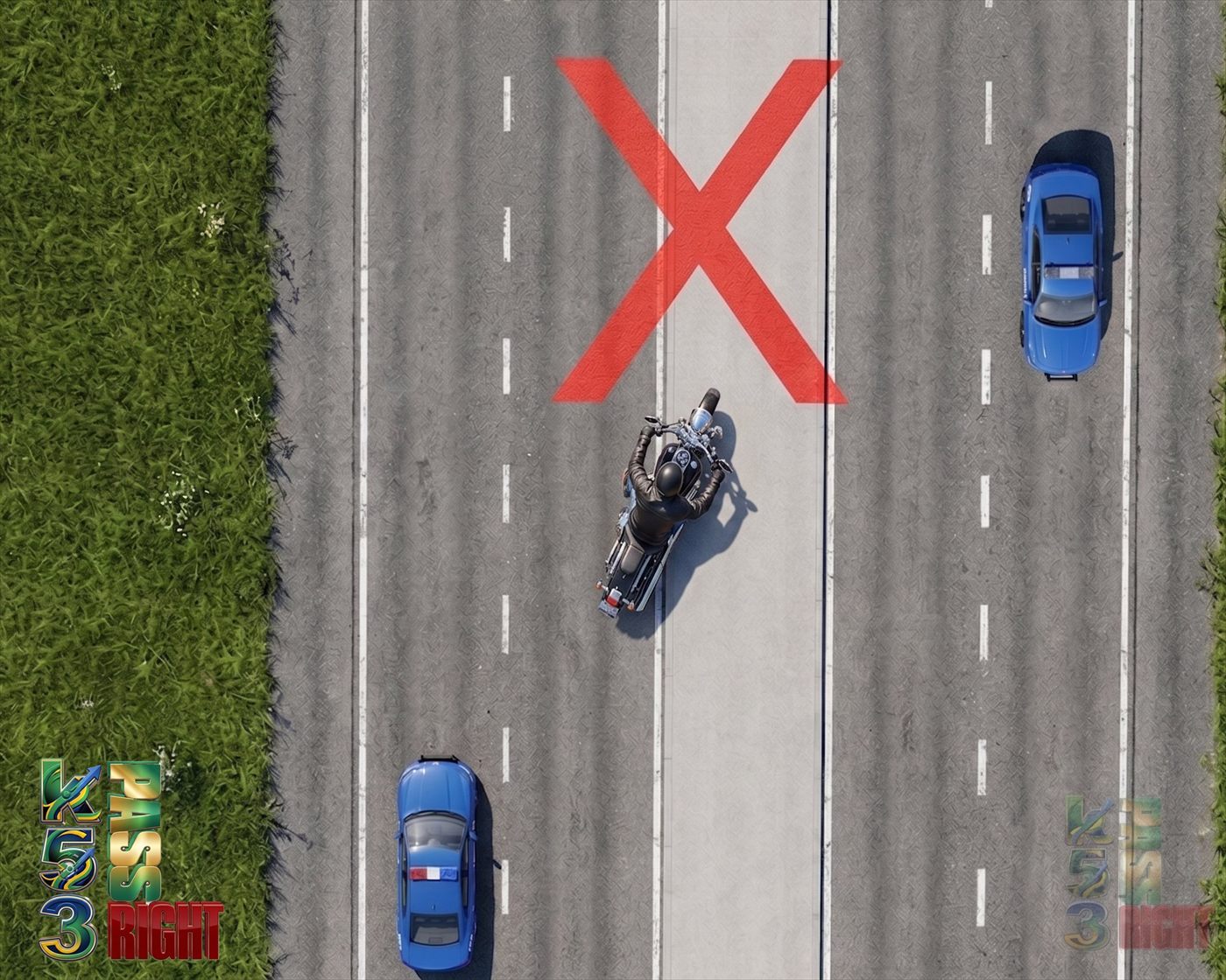 Dual road divided by a separating strip